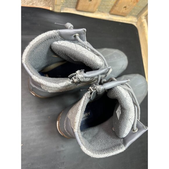 Sperry Womens Insulated Duck Boots Size 10 Gray Quilted Upper & Rubber Sole - Picture 6 of 9